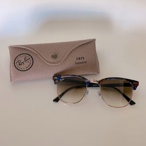 Ray-Ban clubman sunglasses in blue/purple/brown tortoise style